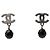 Orecchini Chanel CC in argento con perline in ottone e chiusura a pressione