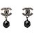 Orecchini Chanel CC in argento con perline in ottone e chiusura a pressione - vista 2