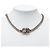 Collana Chanel CC in ottone argentato con doppia catena a serpente e nodo Argento - vista 6