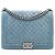 Borsa a tracolla Chanel Boy Flap Large in denim trapuntato blu