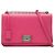 Borsa a tracolla con patta e catena Prada Saffiano Lux Lock Rosa
