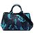 Tote Borsa Satchel Prada in tela Canvas Canapa blu con logo camouflage