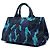 Tote Borsa Satchel Prada in tela Canvas Canapa blu con logo camouflage - vista 2