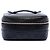 Vanity Necessaire Chanel CC em pele de cordeiro acolchoada preta Preto
