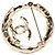 Broche redonda Chanel CC banhada a ouro com strass Dourado - vista 3