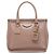 Prada Saffiano Lucido Top Handle Frame Tote Braun