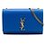 Borsa a tracolla Kate Monogram in pelle Grain de Poudre blu Saint Laurent Medium