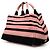 Borsa Satchel Prada Large Canvas Canapa Righe Striped Rosa - vista 2