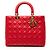 Borsa Lady Dior Large in pelle d'agnello Cannage rossa Dior Rosso