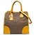 Borsa satchel Prada in tela Canapa con logo e rifiniture in pelle Saffiano marrone