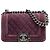 Borsa a tracolla Chanel Boy Flap Small in velluto matelassé viola Porpora