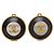 Orecchini a clip rotondi Chanel CC neri placcati oro e smalto Nero
