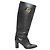 Schwarze Christian Dior Lederstiefel mit Absatz Größe 37.5
