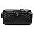 Borsa a tracolla Prada Mini Soft Calf Impunture Diagramme con doppia zip nera Nero
