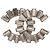 Spilla Baguette Chanel CC in Ottone Argento e Strass
