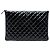 Clutch Chanel Large Quilted Patent O Case Nera Nero
