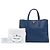 Borsa Tote Satchel Prada Saffiano Soft blu a tre tasche - vista 7