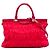 Borsa a mano Prada Tessuto Gaufre rossa con struttura Rosso