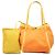 Borsa da spiaggia Hermès Toile Lindy Arancione - vista 7