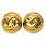 Orecchini a cerchio Chanel CC placcati oro D'oro