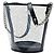Borsa a secchiello Chanel Coco Camellia Medium in PVC nero e vitello stropicciato - vista 2