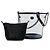 Borsa a secchiello Chanel Coco Camellia Medium in PVC nero e vitello stropicciato - vista 7