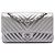 Borsa a tracolla Chanel Medium Classic Chevron in pelle d'agnello iridescente argento con doppio lembo