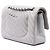 Borsa a tracolla Chanel Medium Classic Chevron in pelle d'agnello iridescente argento con doppio lembo - vista 2