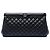 Chanel CC Frame Clutch aus gestepptem Lammleder in Schwarz