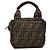 Borsa a mano mini Fendi Zucca in tela marrone
