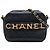 Borsa Camera Chanel in vitello matelassé nera con logo e catena Nero