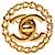 Spilla rotonda Chanel CC placcata oro con chiusura turn-lock D'oro