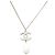 Collana con pendente Chanel CC in ottone e perle sintetiche argento