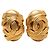 Orecchini a clip ovali placcati oro Chanel CC Gold D'oro