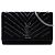 Borsa a tracolla Kate in camoscio nero con monogramma in cristalli Saint Laurent