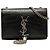 Borsa a tracolla Saint Laurent Kate Small in pelle effetto coccodrilo nera con monogramma e nappe Nero