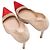 Décolleté in camoscio con punta a spillo e cap-toe Manolo Blahnik Beige & Red Taglia 40 - vista 3