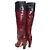 Botas de tacón alto Miu Miu Burdeos y Negro Talla 36 Roja - vista 4