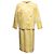 Set Giacca e Abito Stampati Courreges Giallo e Bianco Designer Taglia 0