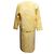 Set Giacca e Abito Stampati Courreges Giallo e Bianco Designer Taglia 0 - vista 3