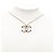 Collana con pendente Chanel CC placcata oro e cabochon strass D'oro - vista 6