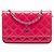 Borsa a tracolla Chanel CC Quilted Patent Wallet on Chain Rosa
