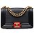 Borsa a tracolla Chanel Boy Flap Small in pelle d'agnello goffrata a cubi blu