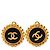 Orecchini a clip rotondi smaltati Chanel CC placcati oro neri Nero