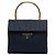 Borsa a mano Prada Tessuto Metal con manico superiore Nera Nero
