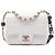 Sac bandoulière Chanel Mini Quilted Lambskin Resin Crystal Square Monacoco Flap Blanc