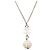 Collana con pendente Chanel CC in ottone argentato e sfere di strass Argento - vista 3