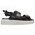 Valentino Garavani Sandali Valentino Rockstud con velcro Bianco e Nero Taglia 37.5