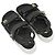 Valentino Garavani Sandali Valentino Rockstud con velcro Bianco e Nero Taglia 37.5 - vista 3