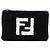Borsa Clutch Fendi FF in shearling nera Nero